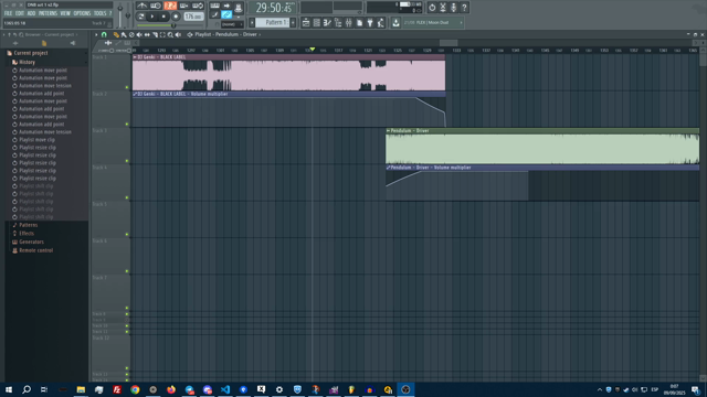 Recording of FL Studio playing a bit of my WIP DNB mix. It starts with BLACK LABEL by Genki and transitions to Driver by Pendulum. Driver starts a bit late and instead of changing songs at the drop, BLACK LABEL drops and Driver keeps building up for its own drop.