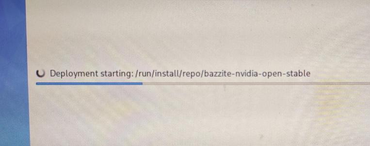 Bazzite installation progress bar